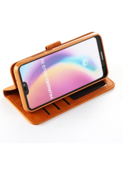 Tutucu Kart Yuvaları ile Huawei P20 Lite Için Kılıf Cüzdan Buzağı Doku Flip (Yurt Dışından)