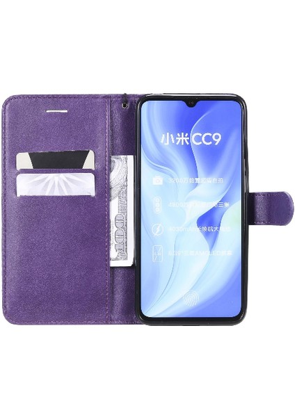 Kart Yuvası Yüksek Cüzdan ile Xiaomi Mi Cc9 Klasik Düz Renk Için Flip Case (Yurt Dışından)