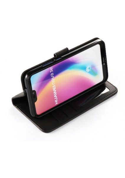 Tutucu Kart Yuvaları ile Huawei P20 Lite Için Kılıf Cüzdan Buzağı Doku Flip (Yurt Dışından)