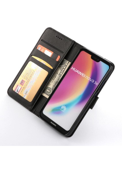 Tutucu Kart Yuvaları ile Huawei P20 Lite Için Kılıf Cüzdan Buzağı Doku Flip (Yurt Dışından)