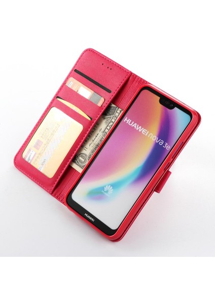 Tutucu Kart Yuvaları ile Huawei P20 Lite Için Kılıf Cüzdan Buzağı Doku Flip (Yurt Dışından)