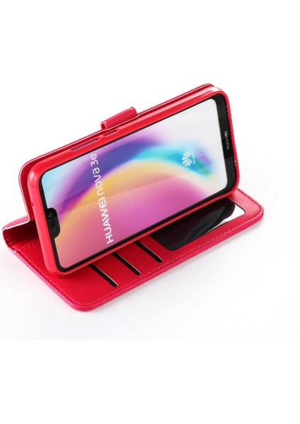 Tutucu Kart Yuvaları ile Huawei P20 Lite Için Kılıf Cüzdan Buzağı Doku Flip (Yurt Dışından)