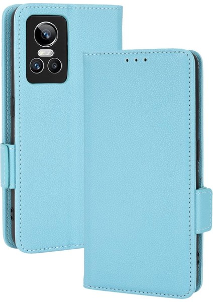 Realme Gt Neo 3 Için Kılıf Cüzdan Kart Yuvaları Tutucu Manyetik Pu Deri Yan (Yurt Dışından)