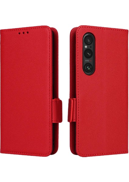 Sony Xperia 1 Vi Için Kılıf Yan Toka Pu Deri Manyetik Kart Yuvaları (Yurt Dışından)