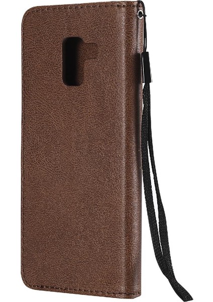 Kart Yuvası ile Samsung Galaxy A8 2018 Için Flip Case Yüksek Kalite Deri (Yurt Dışından)