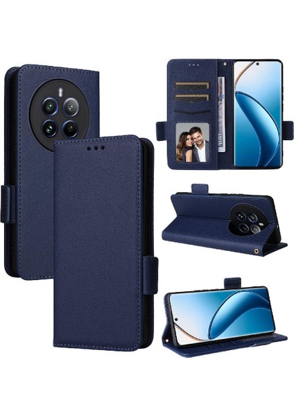 Realme 12 Pro Artı Yan Toka Pu Deri Cüzdan Kart Yuvaları Için Kılıf (Yurt Dışından)