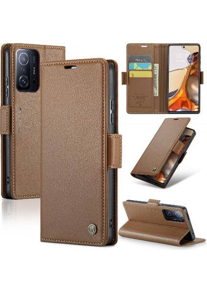 Xiaomi 11T/11T Pro Kickstand Cüzdan Durumda Kart Yuvası Durumda (Yurt Dışından)