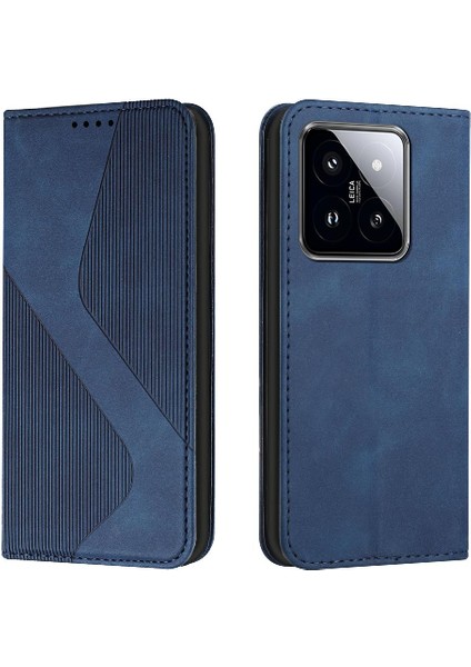 Xiaomi 14 Pu Deri Manyetik Cüzdan Kickstand Kart Yuvaları Tutucu (Yurt Dışından)