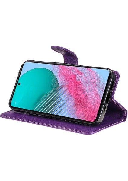 Kart Yuvası ile Samsung Galaxy M54 Için Flip Case Klasik Düz Renk Yüksek (Yurt Dışından)