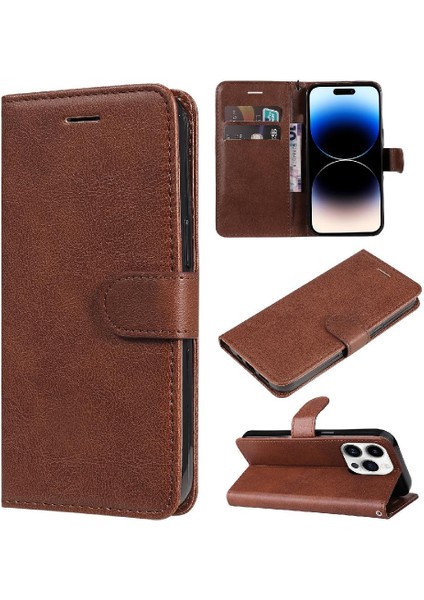 Iphone 15 Pro Için Flip Case Yüksek Kaliteli Deri Iş Cüzdan Telefon (Yurt Dışından)
