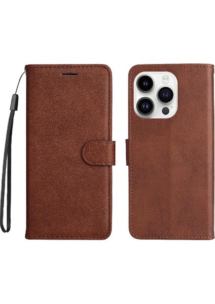 Iphone 15 Pro Için Flip Case Yüksek Kaliteli Deri Iş Cüzdan Telefon (Yurt Dışından)