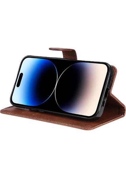 Iphone 15 Pro Için Flip Case Yüksek Kaliteli Deri Iş Cüzdan Telefon (Yurt Dışından)