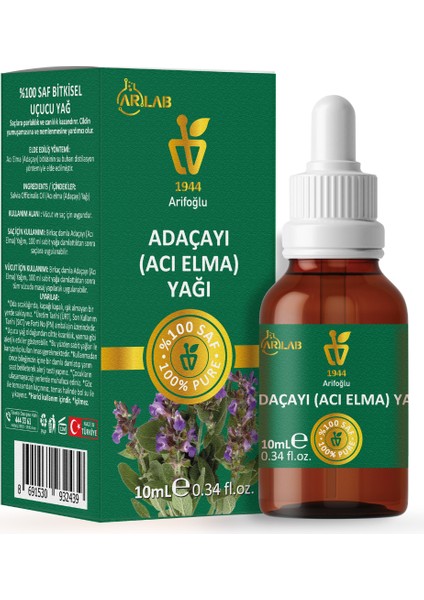 Arlab Acı Elma Adaçayı Yağı 10ML %100 Saf Arifoğlu