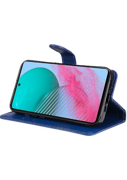 Kart Yuvası ile Samsung Galaxy M54 Için Flip Case Klasik Düz Renk Yüksek (Yurt Dışından)