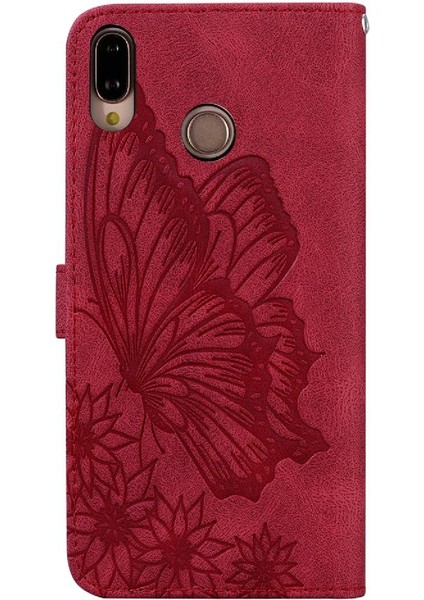 Huawei P20 Lite Için Kılıf Kart Yuvası ile Flip Telefon Kılıfı Deri Cüzdan (Yurt Dışından)