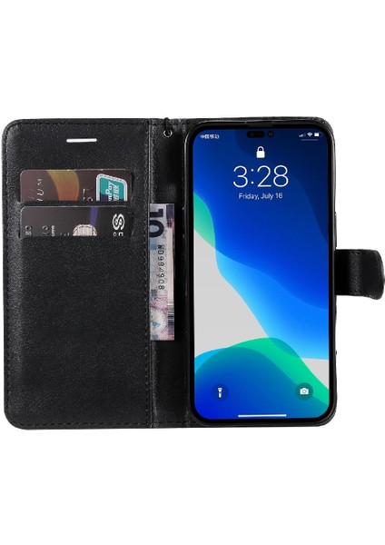 Iphone 14 Için Flip Case Pro Klasik Düz Renk Iş Cüzdan Telefon Kılıfı (Yurt Dışından)