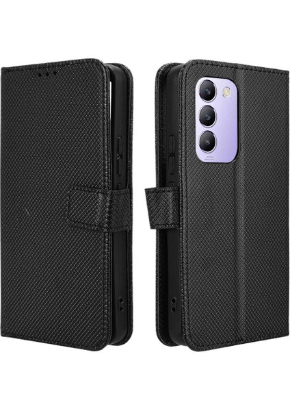 Vivo Y200E 5g Manyetik Cüzdan Kapak Kart Tutucu Kickstand Için Kılıf (Yurt Dışından)