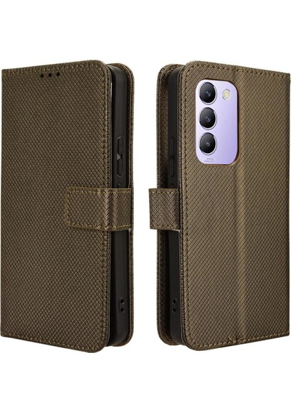 Vivo Y200E 5g Manyetik Cüzdan Kapak Kart Tutucu Kickstand Için Kılıf (Yurt Dışından)