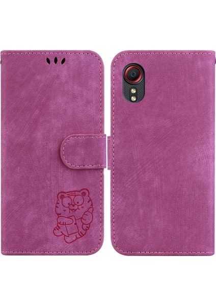Samsung Galaxy Xcover 5 Tutucu Kapak Kabartmalı Sevimli Kaplan Kartı (Yurt Dışından)