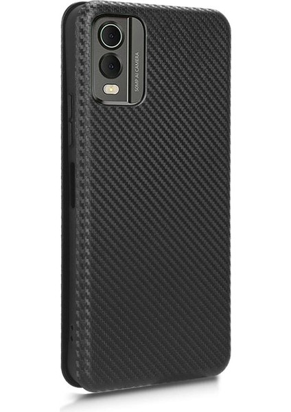 Nokia C32 Deri Folio Flip Case Kart Ekleme Manyetik Fiber Için Kılıf (Yurt Dışından)