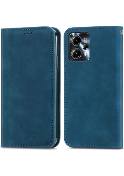 Moto G23 Deri Kılıf Cüzdan Fermuar Kordon Basit Iş Için Kılıf (Yurt Dışından)