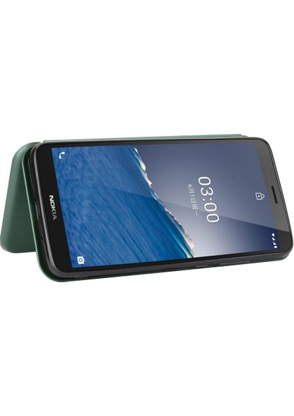 Kart Tutucu Kickstand Deri Folio Flip Case ile Nokia C3 Için Kılıf (Yurt Dışından) modelleri