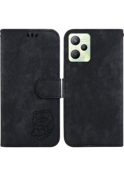 Realme C35 Cüzdan Durumda Kabartmalı Sevimli Kaplan Flip Folio Kart Cebi (Yurt Dışından)