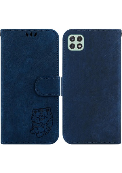 Samsung Galaxy A22 5g Için Kılıf Cüzdan Kılıf Kabartmalı Sevimli Kaplan Flip Folio (Yurt Dışından)