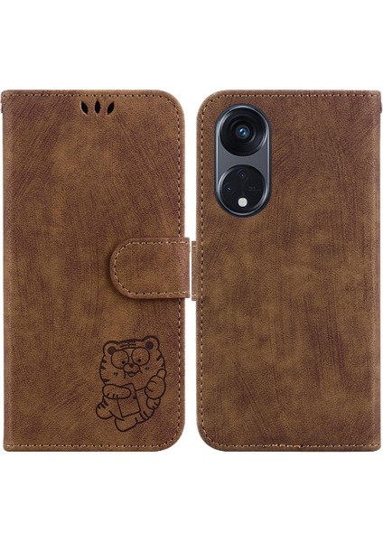Oppo Için Kılıf Oppo 8t 5g Kart Cep Flip Folio Tutucu Kapak Kabartmalı Sevimli (Yurt Dışından)