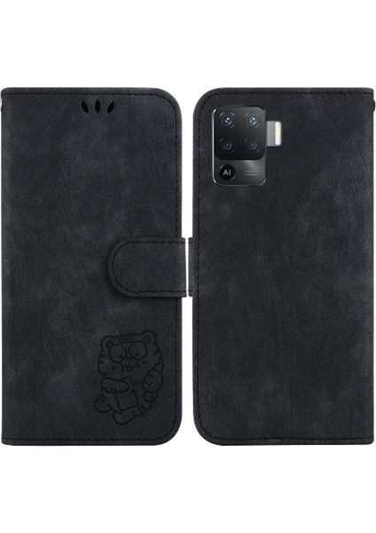 Oppo Oppo 5 Lite Için Kılıf Cüzdan Durumda Kabartmalı Sevimli Kaplan Tutucu Kapak (Yurt Dışından)