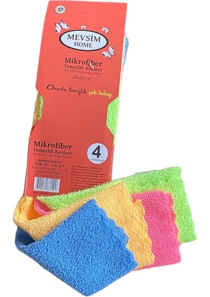 4,lü Mikrofiber Temizlik Bezi 2 PAKET 8 ADET