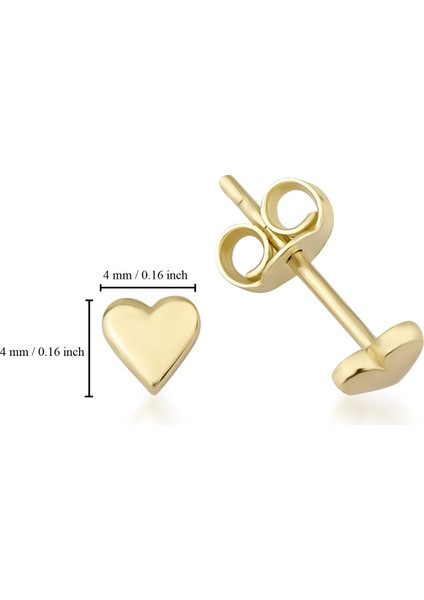 Kairos Jewelry 14 Ayar Altın Tiny Heart Çivi Küpe KRS-K56-14GE