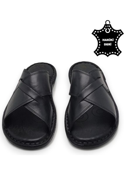 Tamamen Deri ve Topuk Yastık Sistemli Ortopedik Erkek Terlik modelleri