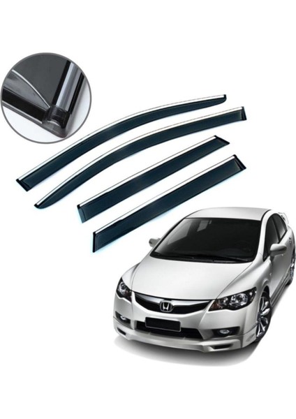 Honda Civic Fd6 Krom Çıtalı Cam Rüzgarlığı 2006-2012