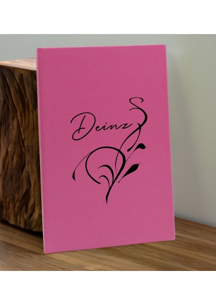 Kişiye Özel Isimli Pembe Defter ve Cam Matara Hediye Seti-6, Sevgiliye Hediye, Arkadaşa Hediye, Yeni Iş Hediyesi