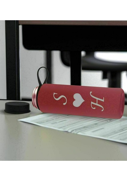 Sevgiliye Özel Isimli Pembe Defter ve Fuşya Cam Matara Hediye Seti-16, Sevgiliye Hediye, Sevgililer Günü, Yeni iş hediyesi