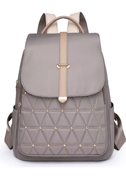 Perçin Sırt Çantası Rahat Çok Yönlü Büyük Kapasiteli Kadın Sırt Çantası Iş Seyahati Çok Amaçlı Çanta (Yurt Dışından)