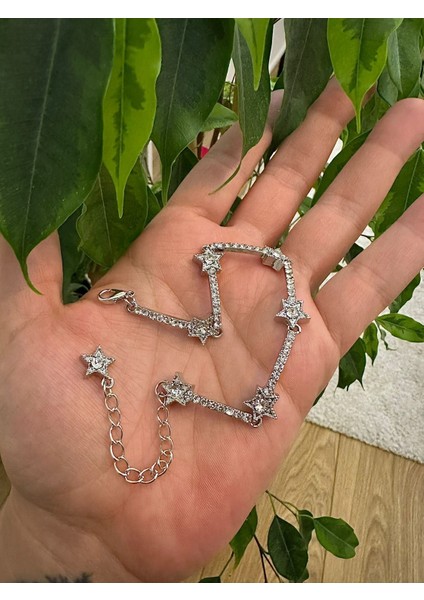Kararmaz Çelik Işıltılı Asimetrik Yıldız Çubuk Gümüş Renk Bileklik modelleri