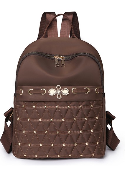 Moda Perçin Sırt Çantası Büyük Kapasiteli Kadın Sırt Çantası Rahat Seyahat Çok Amaçlı Seyahat Sırt Çantası (Yurt Dışından)