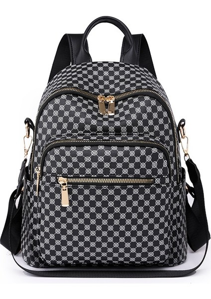 Sırt Çantası Kadın Çantası Moda Avrupa ve Amerikan Retro Baskı Sırt Çantası Rahat Seyahat Çantası (Yurt Dışından)