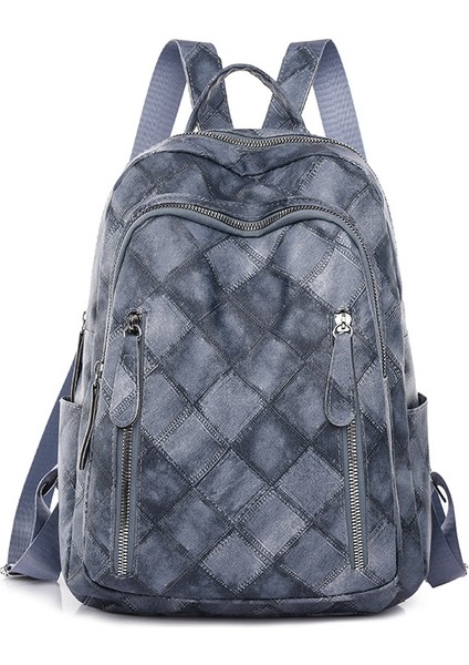 Büyük Kapasiteli Retro Kadın Sırt Çantası Moda Eşkenar Dörtgen Kentsel Basit Sırt Çantası Rahat Tüm Maç Trend Çantası (Yurt Dışından)