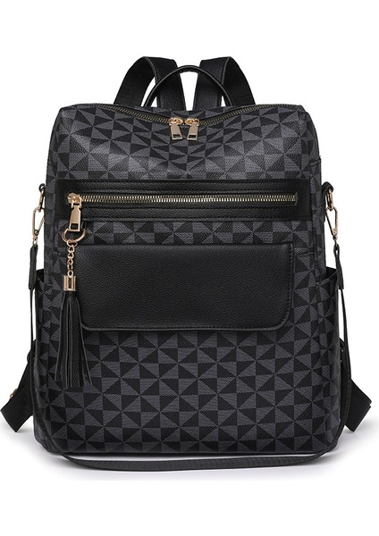 Moda Baskılı Sırt Çantası, Rahat ve Çok Yönlü, Retro Hırsızlık Önleyici Sırt Çantası, Büyük Kapasiteli Çok Amaçlı Seyahat Çantası (Yurt Dışından)