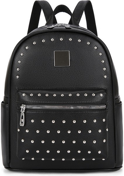 Perçin Sırt Çantası Kadın Sırt Çantası Ingiliz Tarzı Çanta Çok Fonksiyonlu Moda Gezi Sırt Çantası (Yurt Dışından)