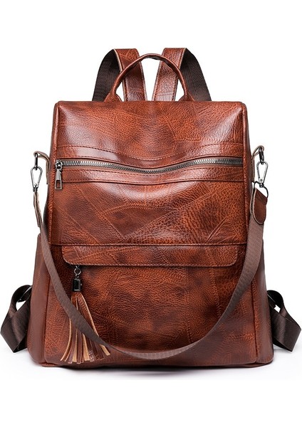 Gündelik Retro Büyük Kapasiteli Sırt Çantası, Şık ve Çok Yönlü Sırt Çantası, Kadın Omuz Taşınabilir Çok Amaçlı Çanta (Yurt Dışından)