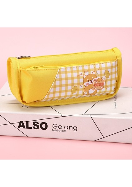 Ilkokul ve Ortaokul Öğrencileri Için Sevimli Karikatür Kare Kalem Çantası Büyük Kapasiteli Oxford Kumaş Kırtasiye Çantası Kore Versiyonu Ins Tarzı Taze (Yurt Dışından)