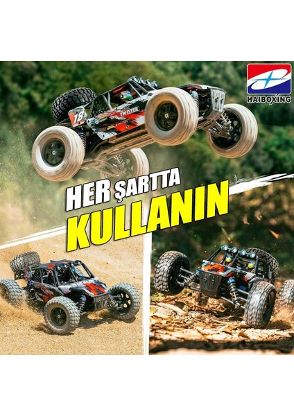 Haıboxıng Rc 1/12 905 50+ Km/h Sürat 4x4 Uzaktan Kumandalı Rc Model Araba Rtr Elektrikli 4WD Brushed Fırçalı Offroad Truck (Yeşil) modelleri