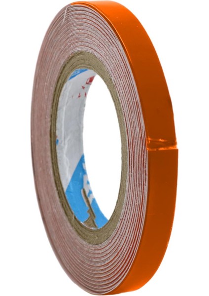 Yapışkanlı Neon Bisiklet Motosiklet Araba Jant Bandı 7 mm x 7 Metre Turuncu Reflektif Parlayan Bant