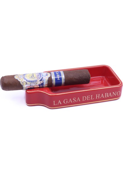 La Casa Del Habano Çakmak Küllük Kesici Sehpa Dörtlü Puro Seti - Kırmızı