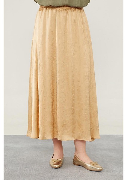 A.Bej Beli Lastikli Saten Etek modelleri