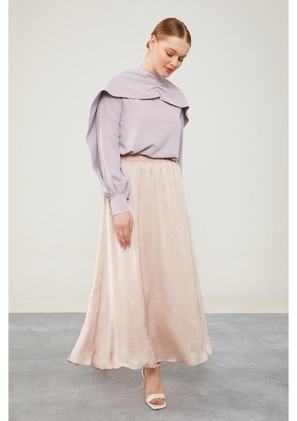 A.Pudra Beli Lastikli Saten Etek modelleri